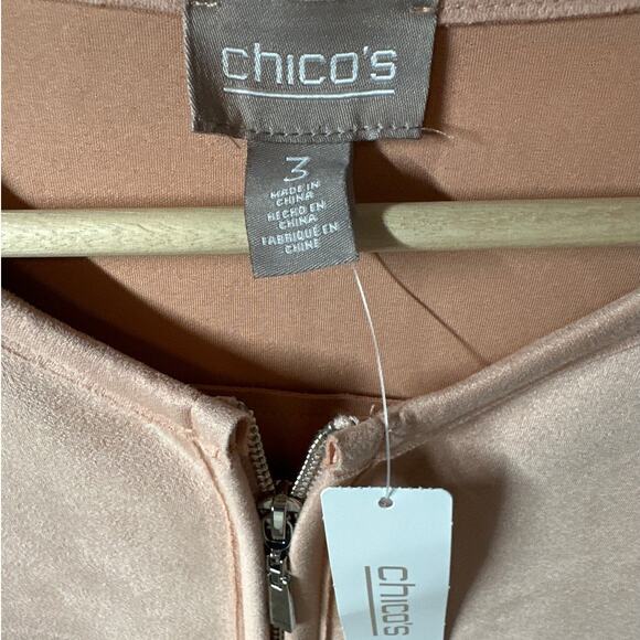 Chico’s Faux Suede Jacket Topper Paris Pink Women’s Coat Sz 3 / XL 570244891 - Picture 6 of 13